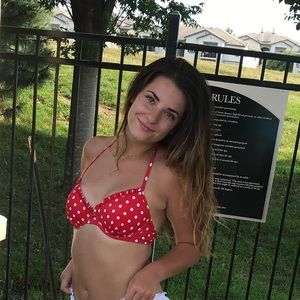 Red Polka Dot Bikini Top